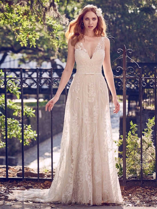 Belecia (8MN446) Lace Boho Wedding Dress by Maggie Sottero