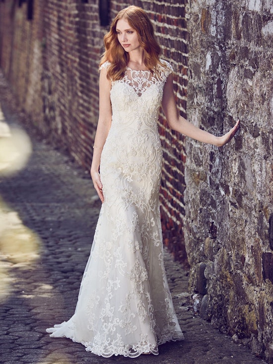 Everly (8MC537) Vintage lace Wedding Dress by Maggie Sottero