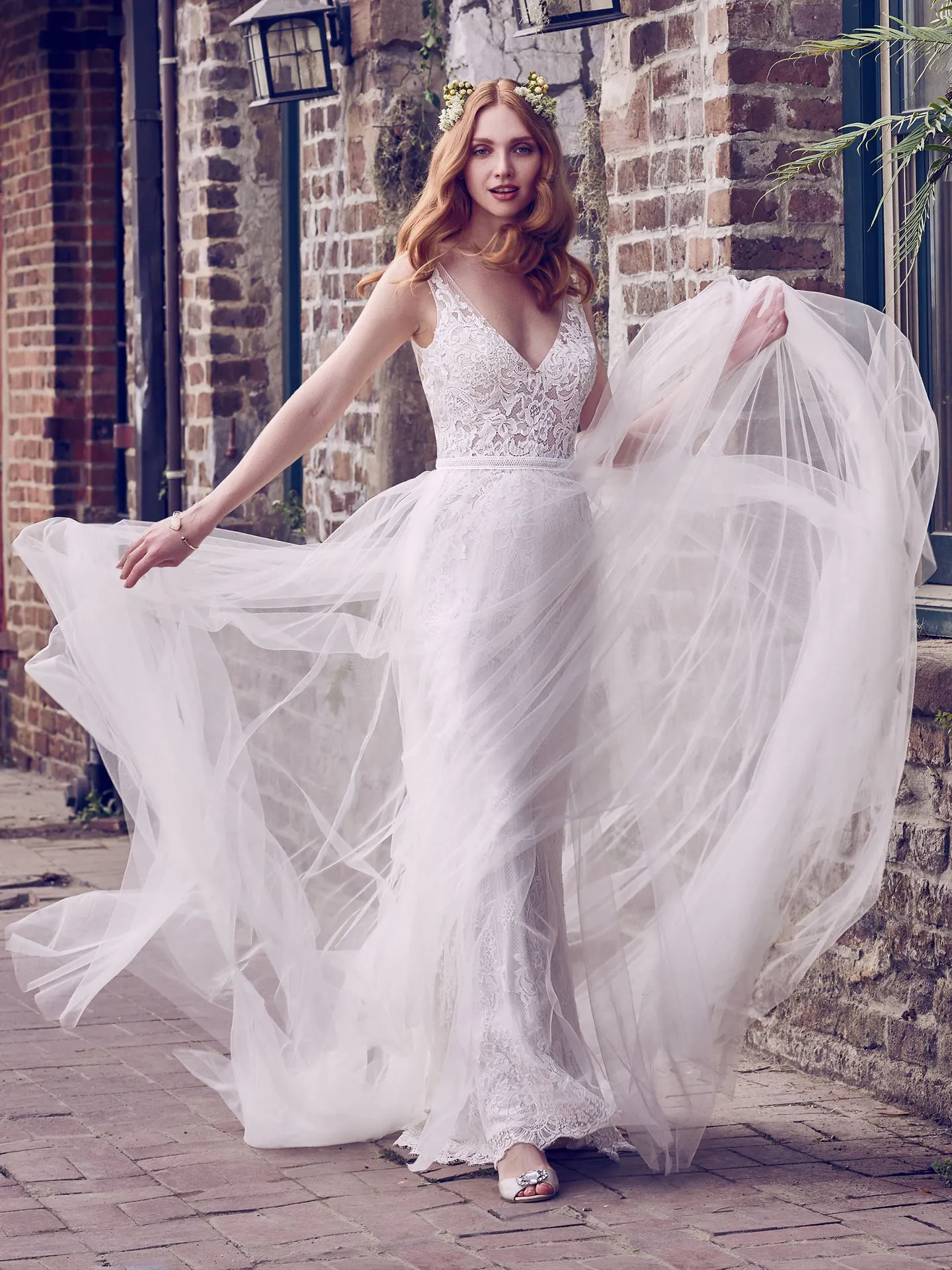 Hazel  Lace Boho Wedding Dress by Maggie Sottero