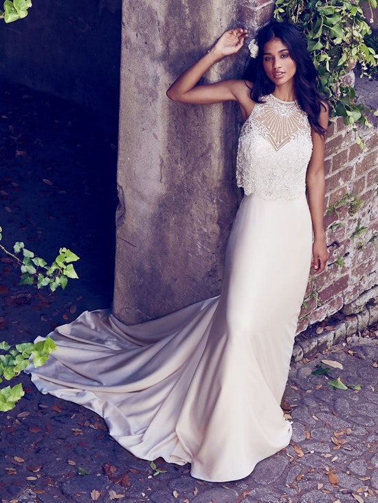 Larkin (8MT450) Simple Satin Wedding Dress By Maggie Sottero