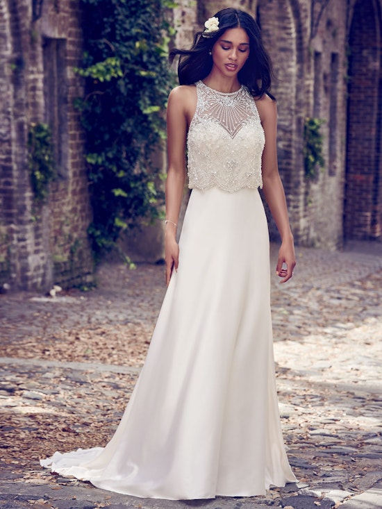 Larkin (8MT450) Simple Satin Wedding Dress By Maggie Sottero