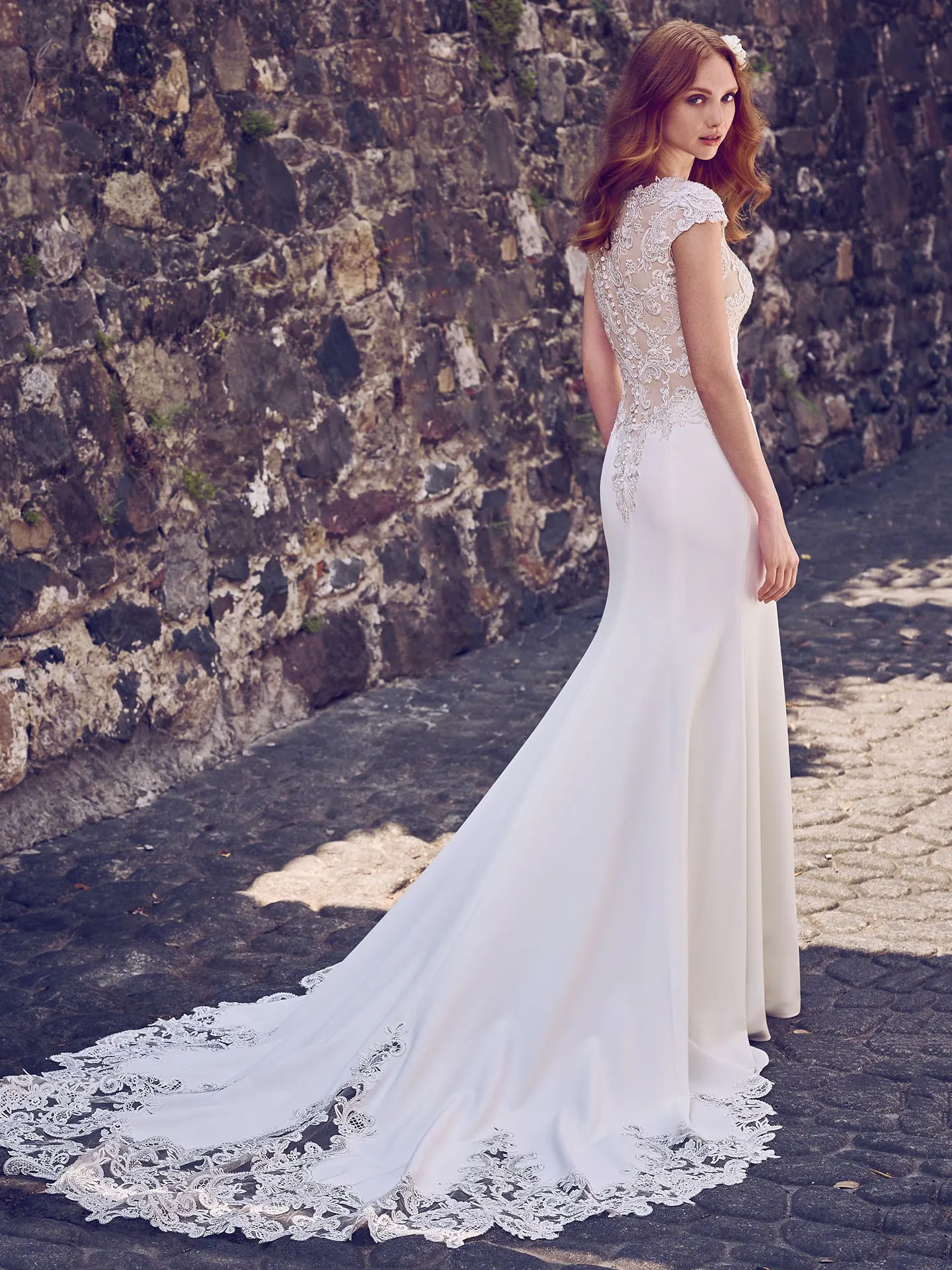 Odette Marie  Simple Modest Crepe Wedding Dress by Maggie Sottero