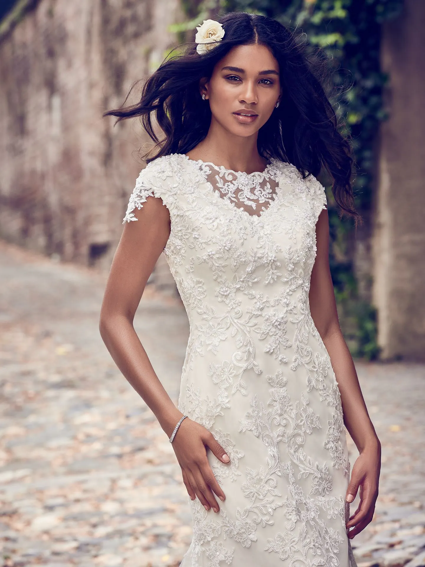 Stacey  Lace Boho Wedding Dress by Maggie Sottero