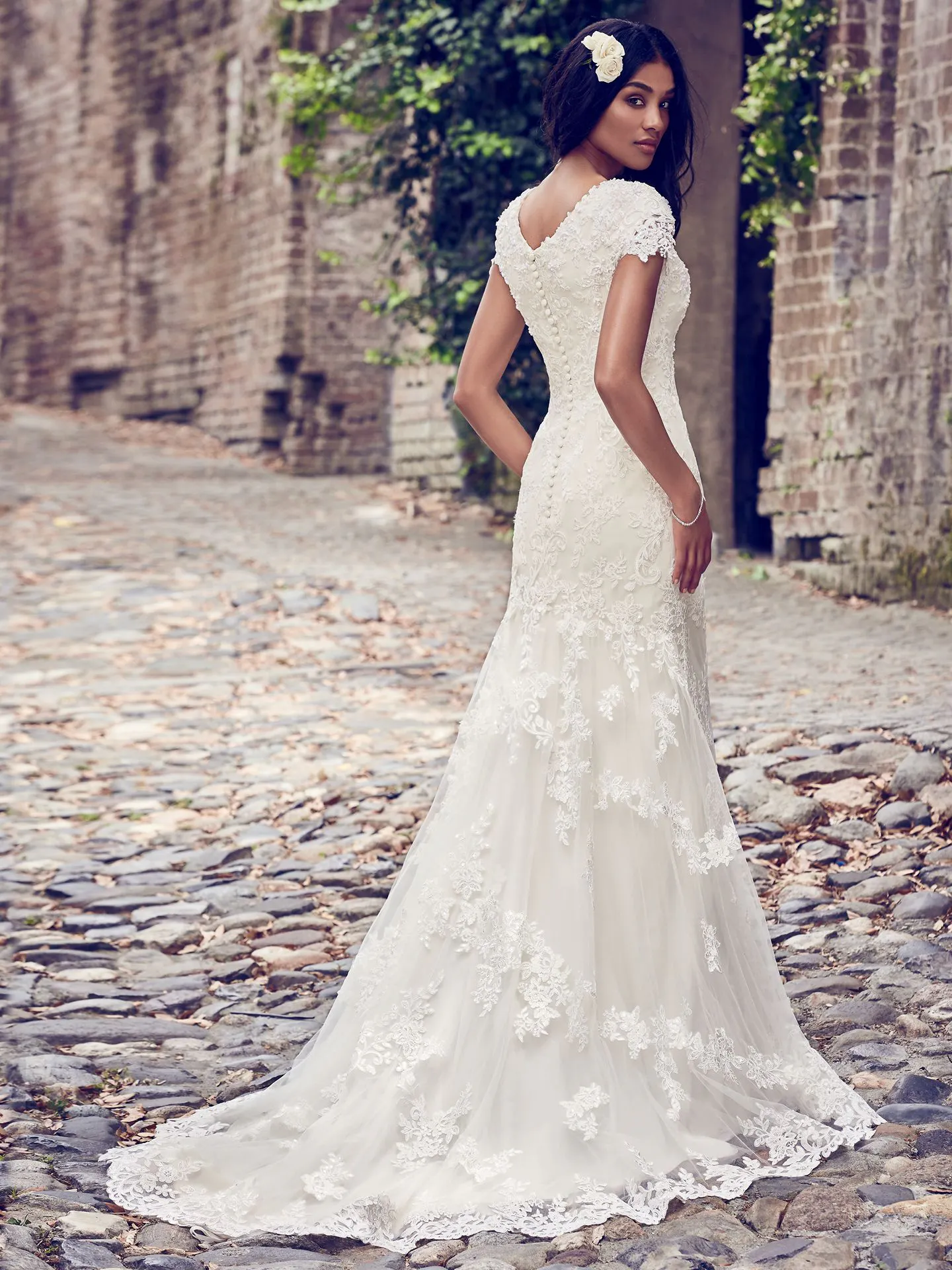 Stacey  Lace Boho Wedding Dress by Maggie Sottero