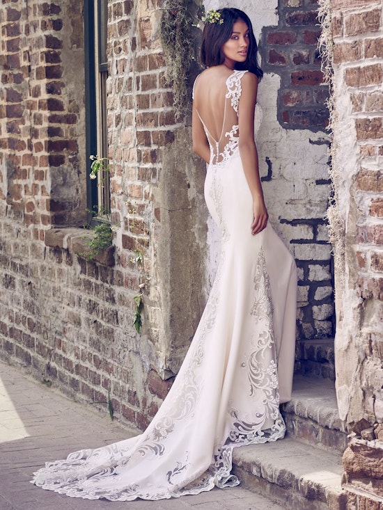 Veronica (8MC469) Simple Crepe Wedding Dress by Maggie Sottero