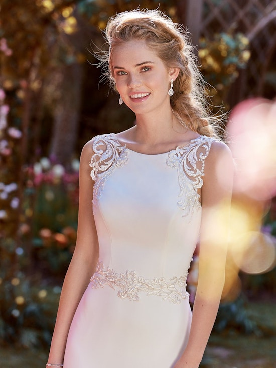 Ada (8RC441) Simple Crepe Wedding Dress by Rebecca Ingram