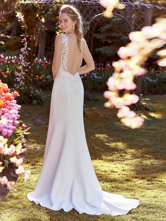 Ada (8RC441) Simple Crepe Wedding Dress by Rebecca Ingram