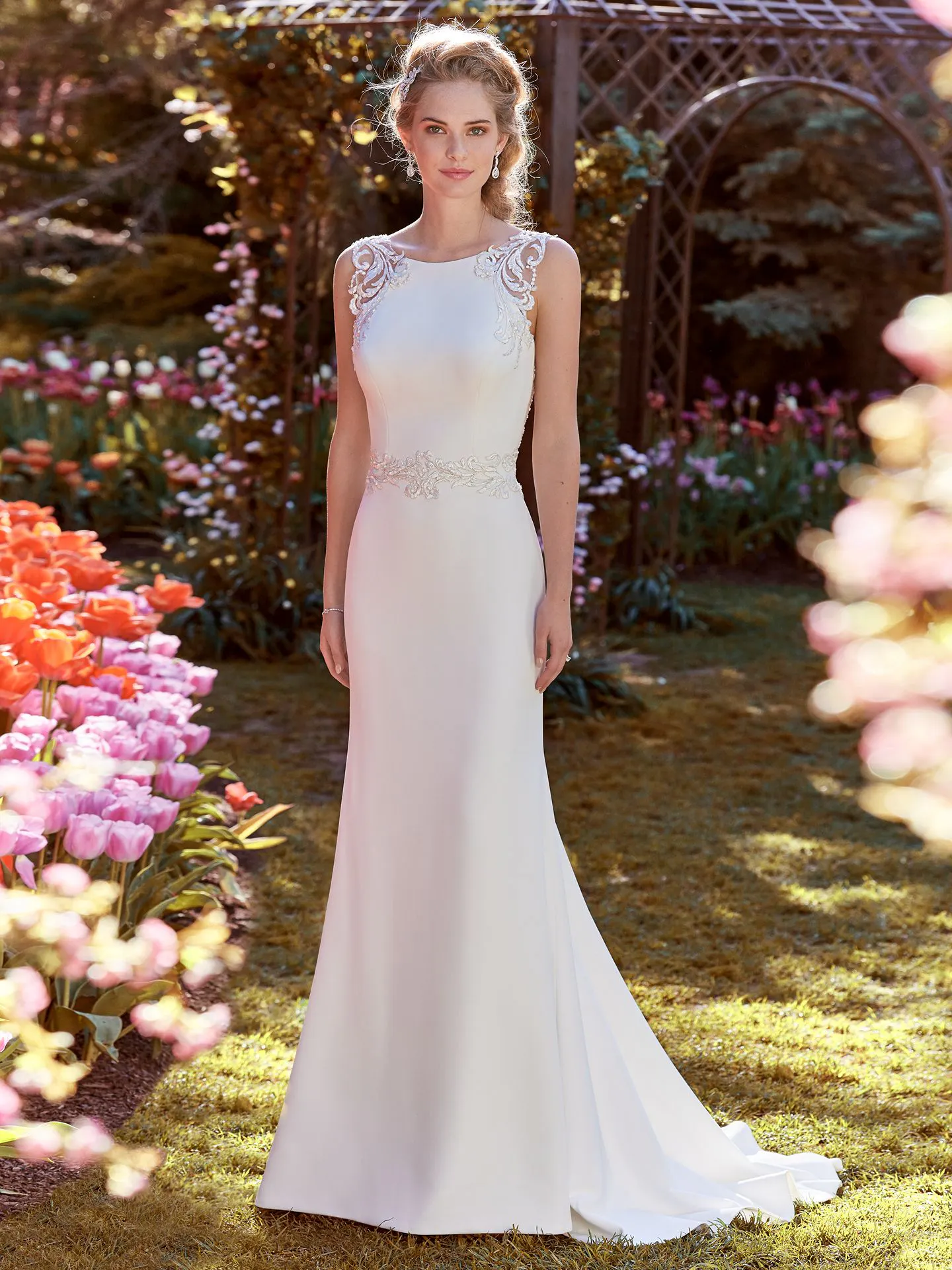 Ada  Simple Crepe Wedding Dress by Rebecca Ingram