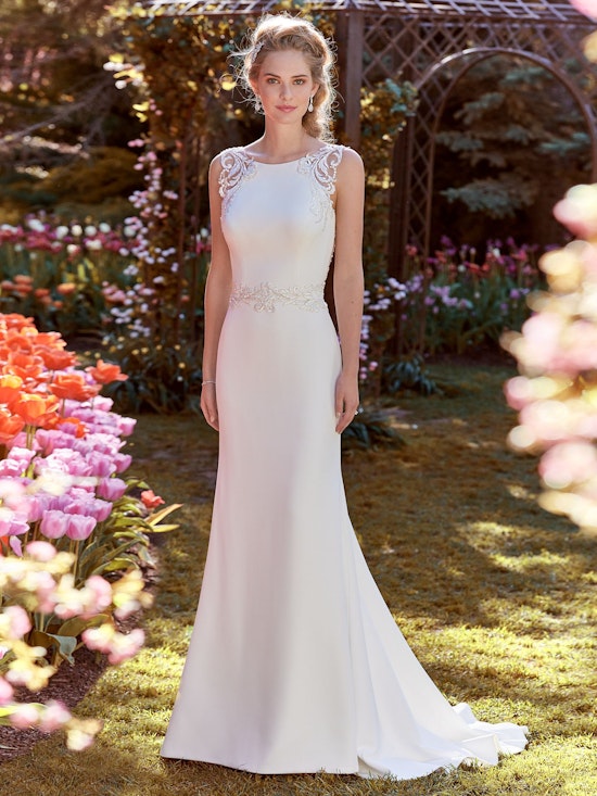 Ada (8RC441) Simple Crepe Wedding Dress by Rebecca Ingram