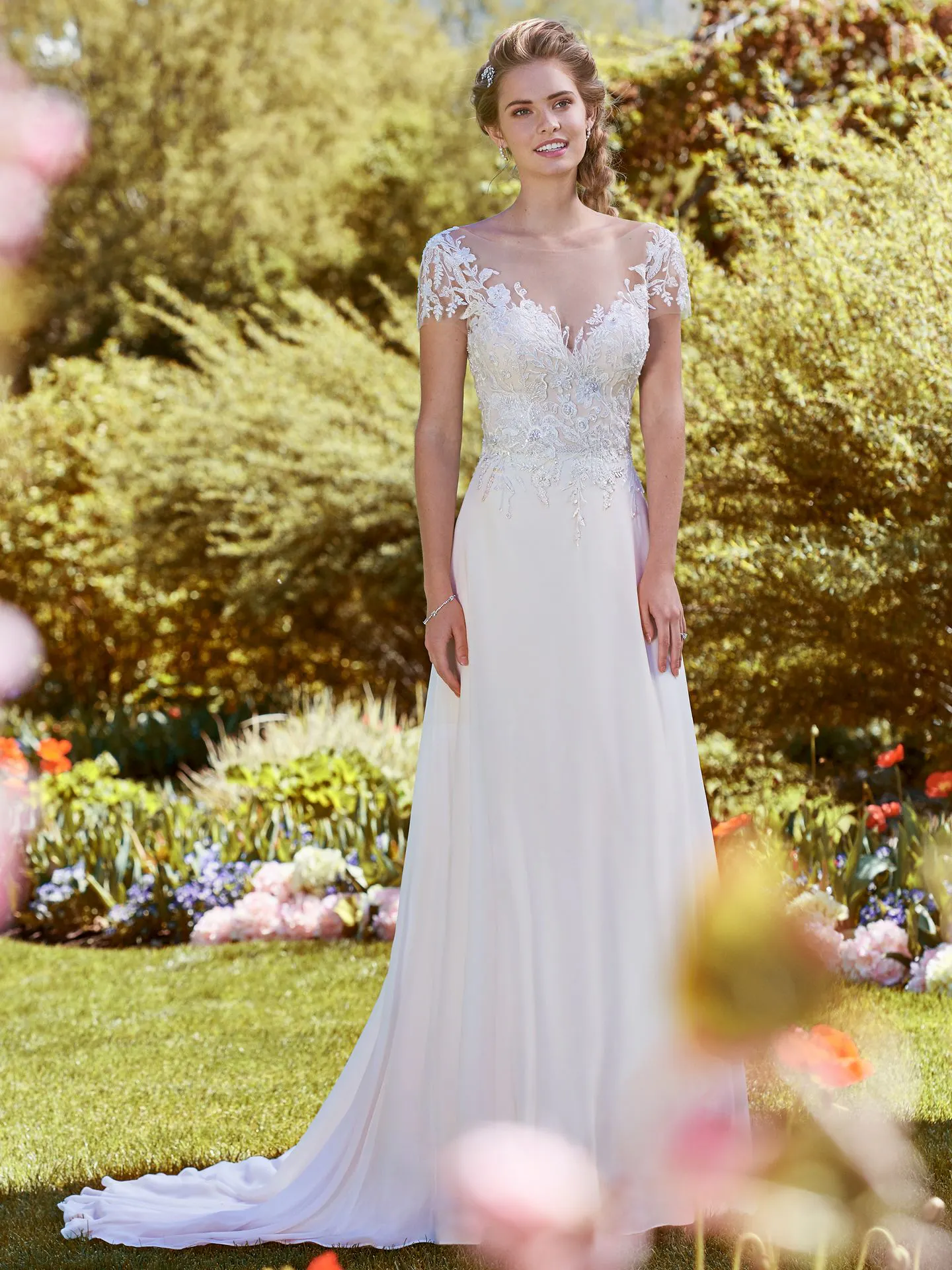 Mercy  Chiffon Boho Wedding Dress by Rebecca Ingram