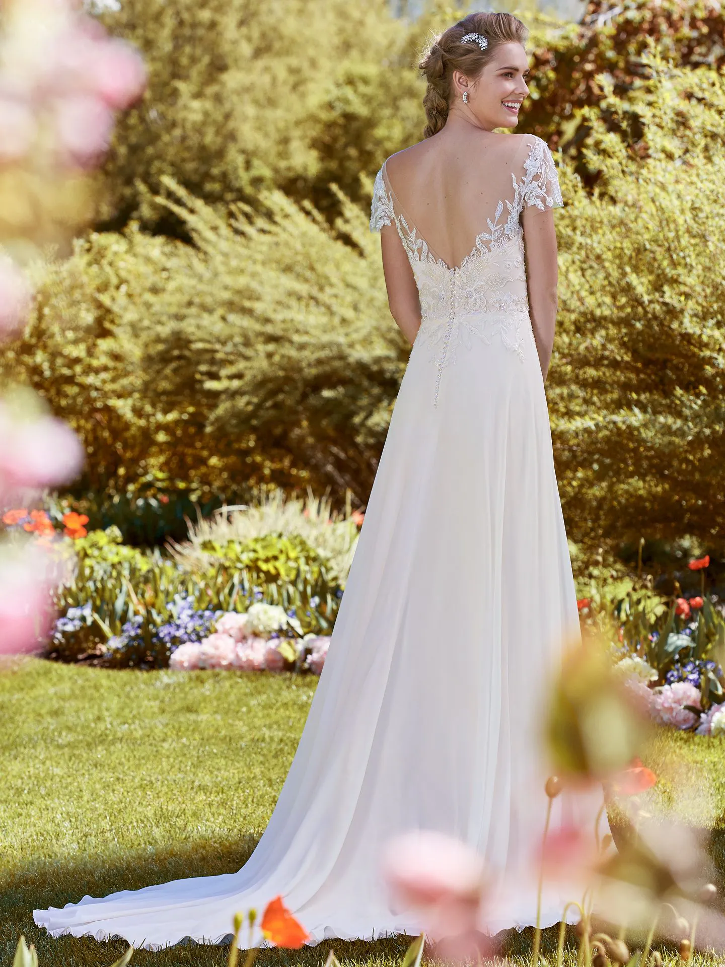 Mercy  Chiffon Boho Wedding Dress by Rebecca Ingram