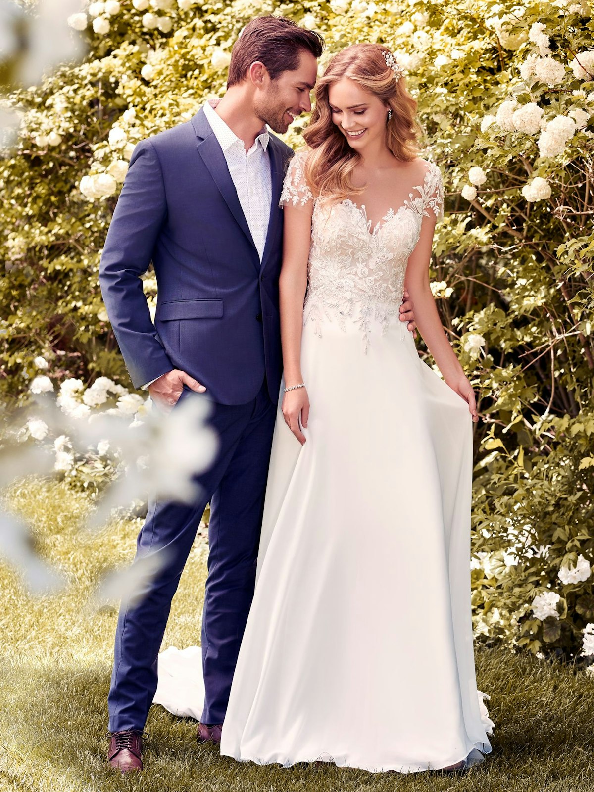 Mercy (8RT467) Chiffon Boho Wedding Dress by Rebecca Ingram
