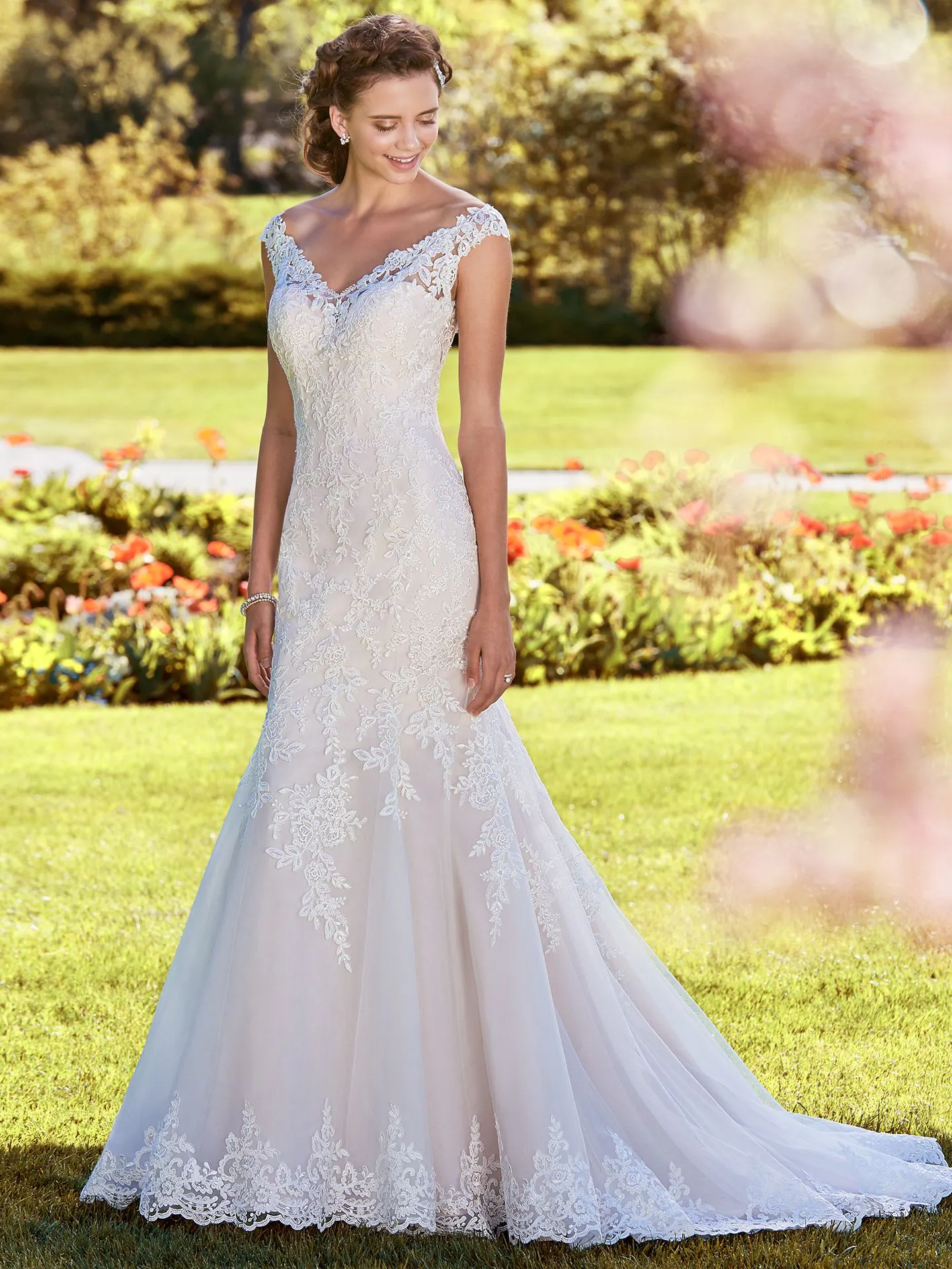 Nancy  Rustic Lace Wedding Dress by Rebecca Ingram