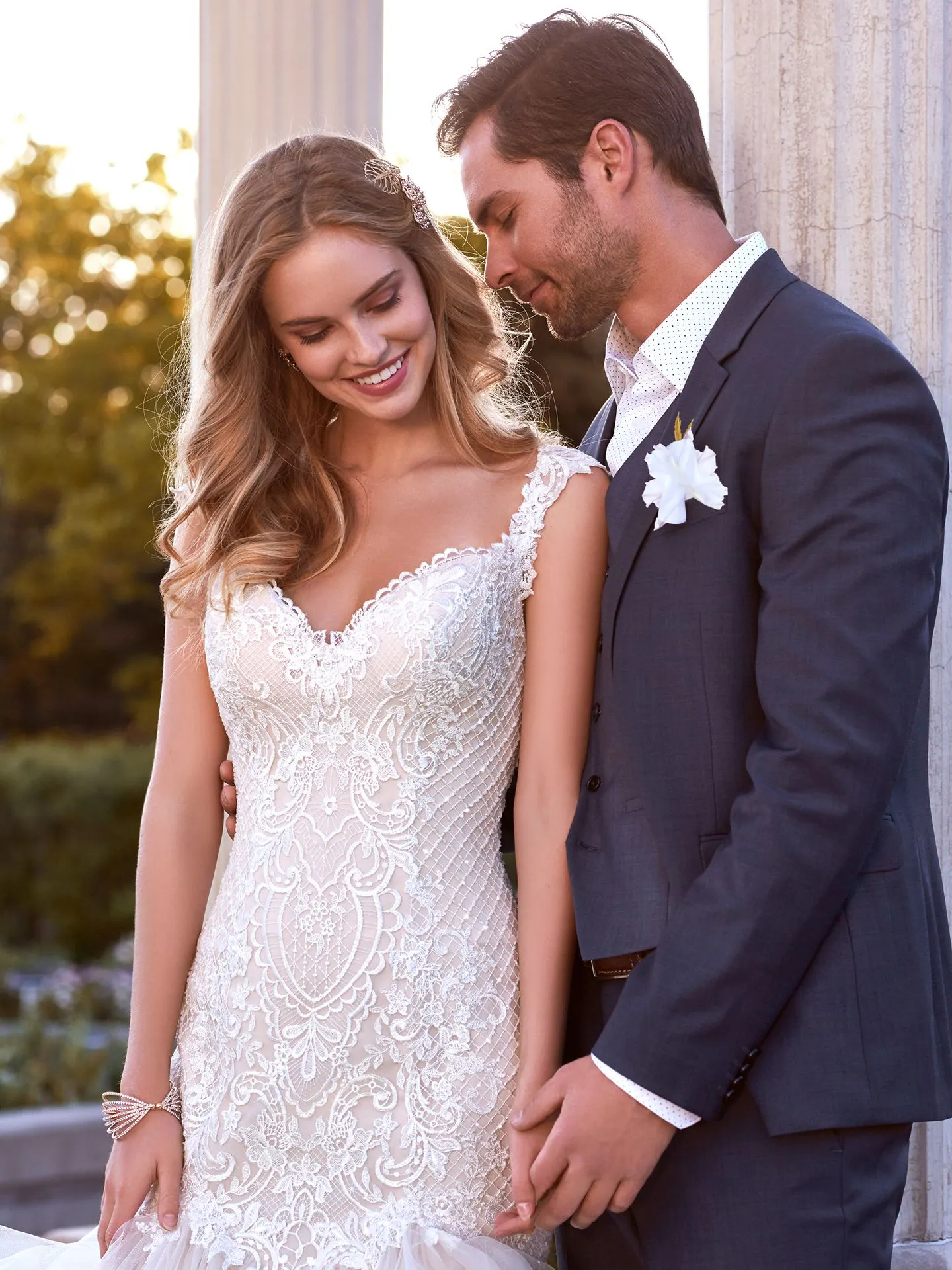 Zelda  Unique Lace Wedding Dress by Rebecca Ingram