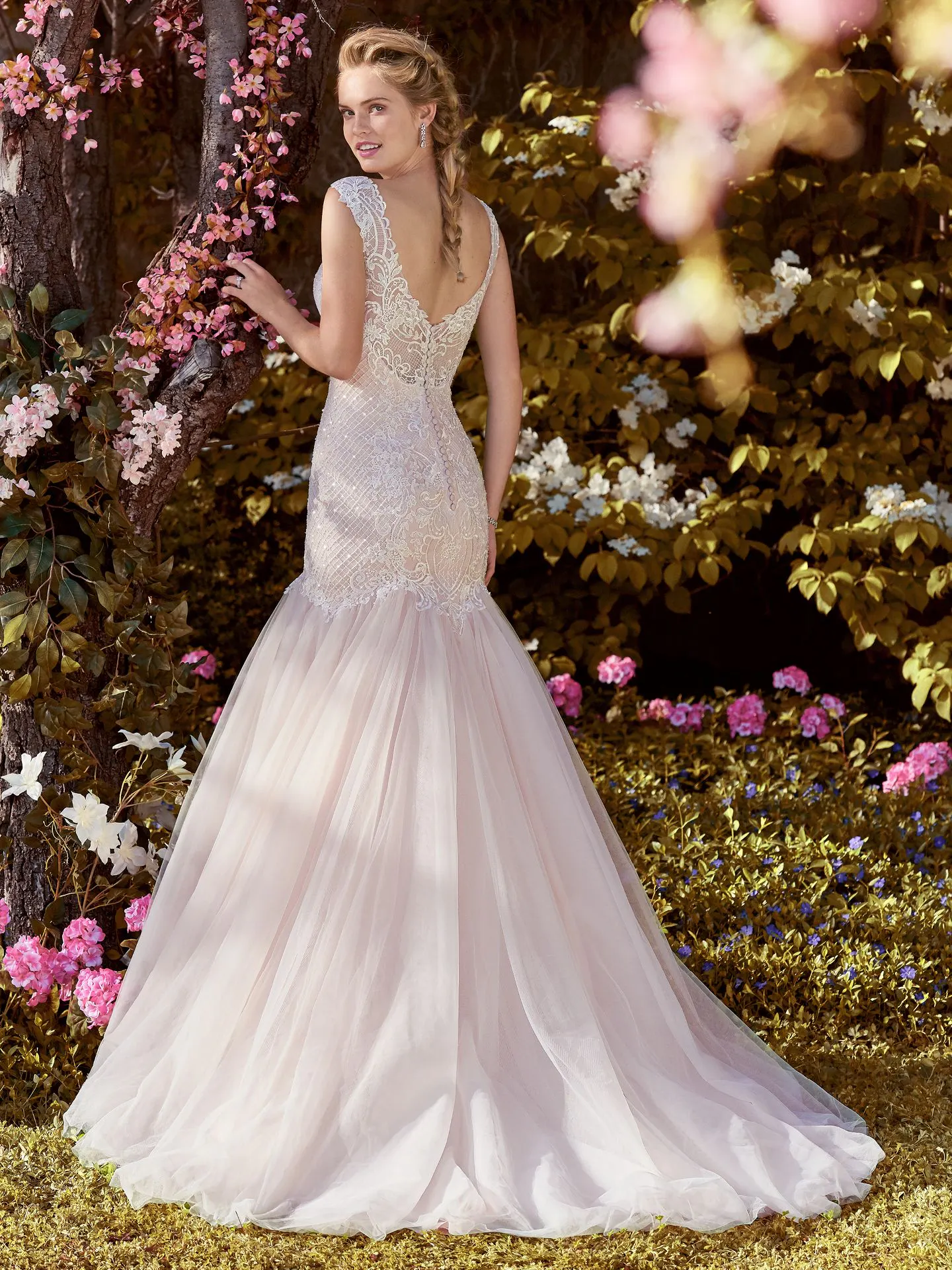 Zelda  Unique Lace Wedding Dress by Rebecca Ingram