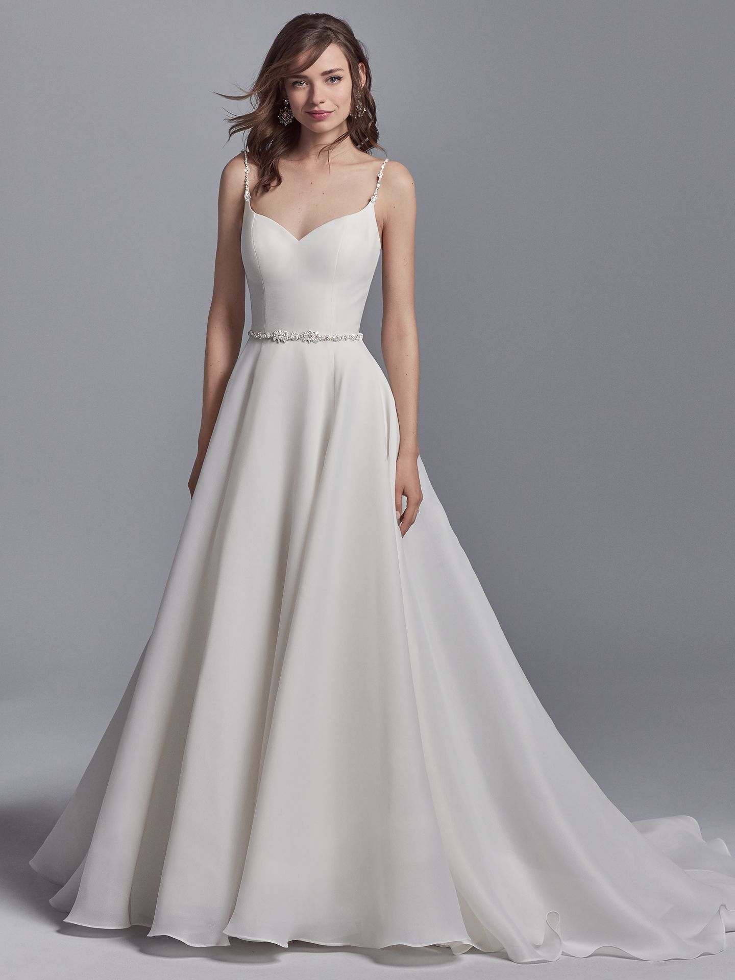 organza a line wedding dress