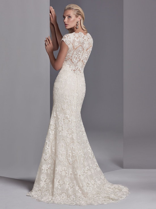 Zayn Rose (8SC572) Cap Sleeve Lace Wedding Dress by Sottero and Midgley 