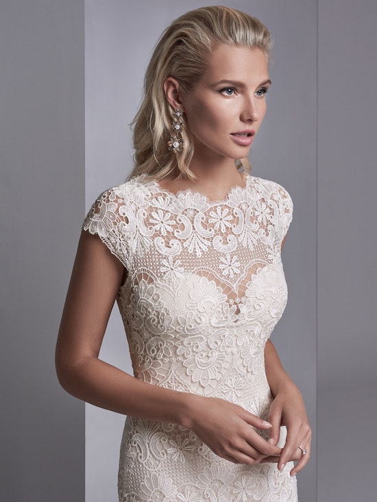 Zayn Rose (8SC572) Cap Sleeve Lace Wedding Dress by Sottero and Midgley 