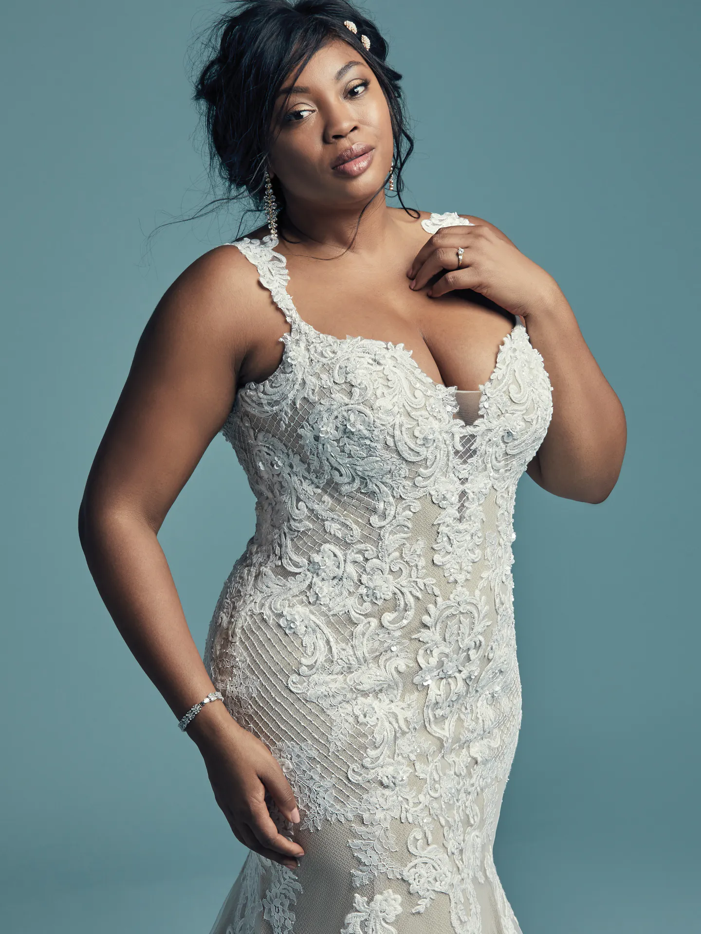 Abbie Lynette   Plus Size Vintage Lace Wedding Dress by Maggie Sottero