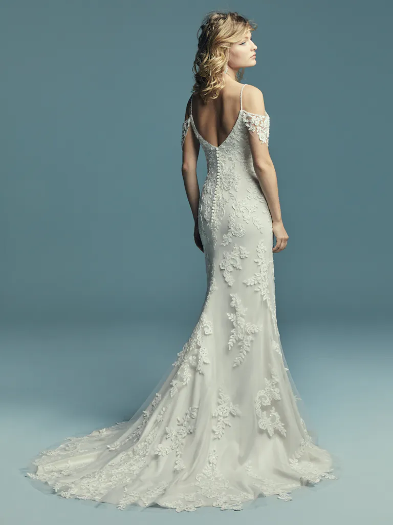 Angelica Cold Shoulder Sheath Wedding Dress Maggie Sottero