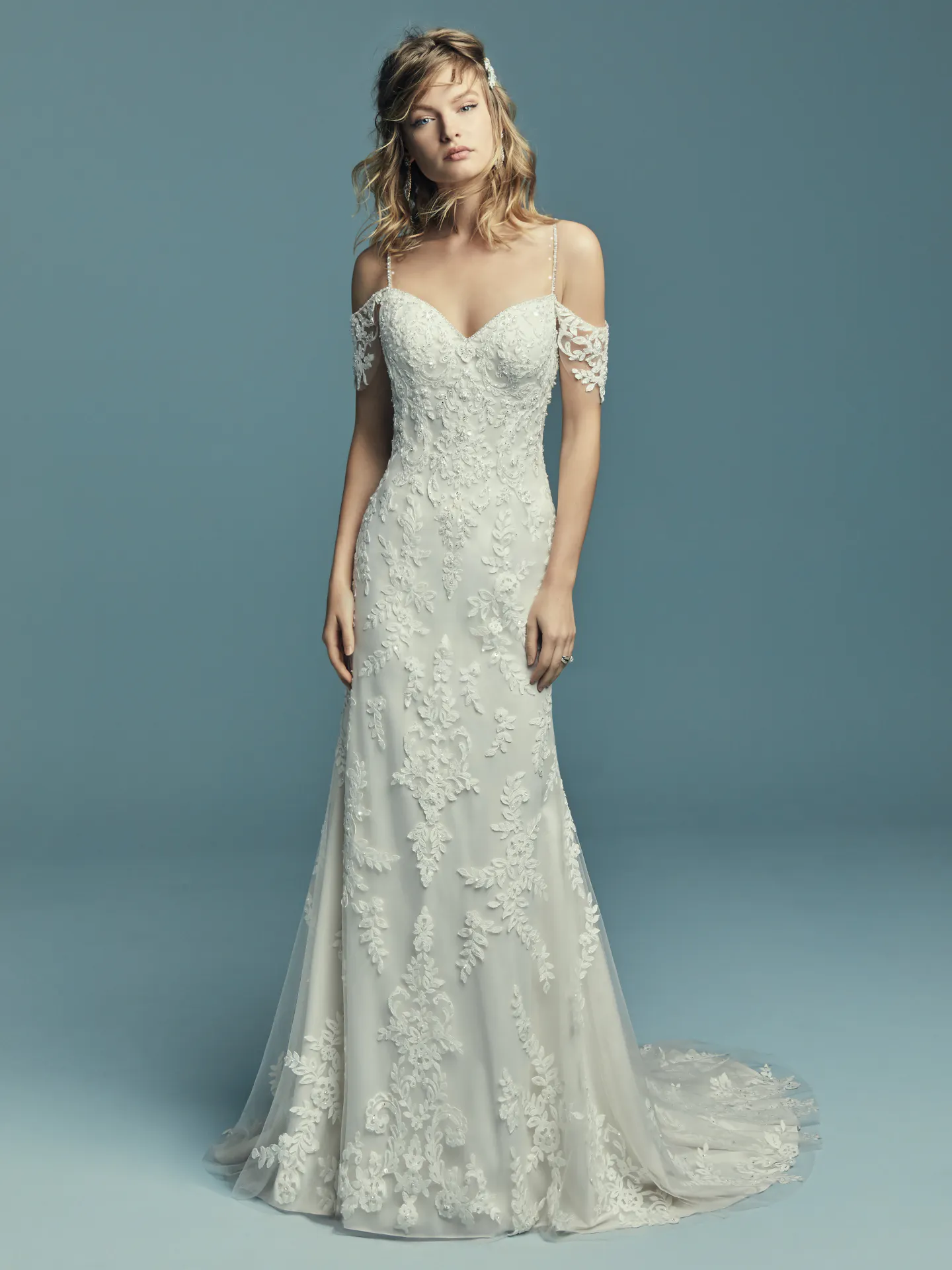 Angelica  Lace Boho Wedding Dress by Maggie Sottero