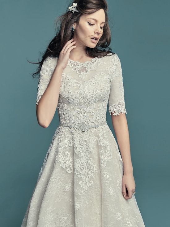 Annabella Marie (8MC709) Plus Size Vintage lace Wedding Dress by Maggie Sottero