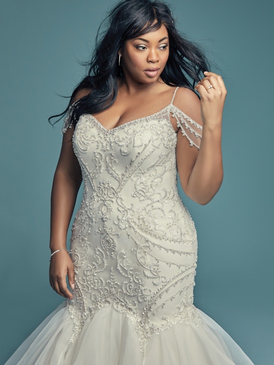 Brinkley Lynette (Curve) (CRV-8MC651AC) Plus Size Mermaid Wedding Dress by Maggie Sottero