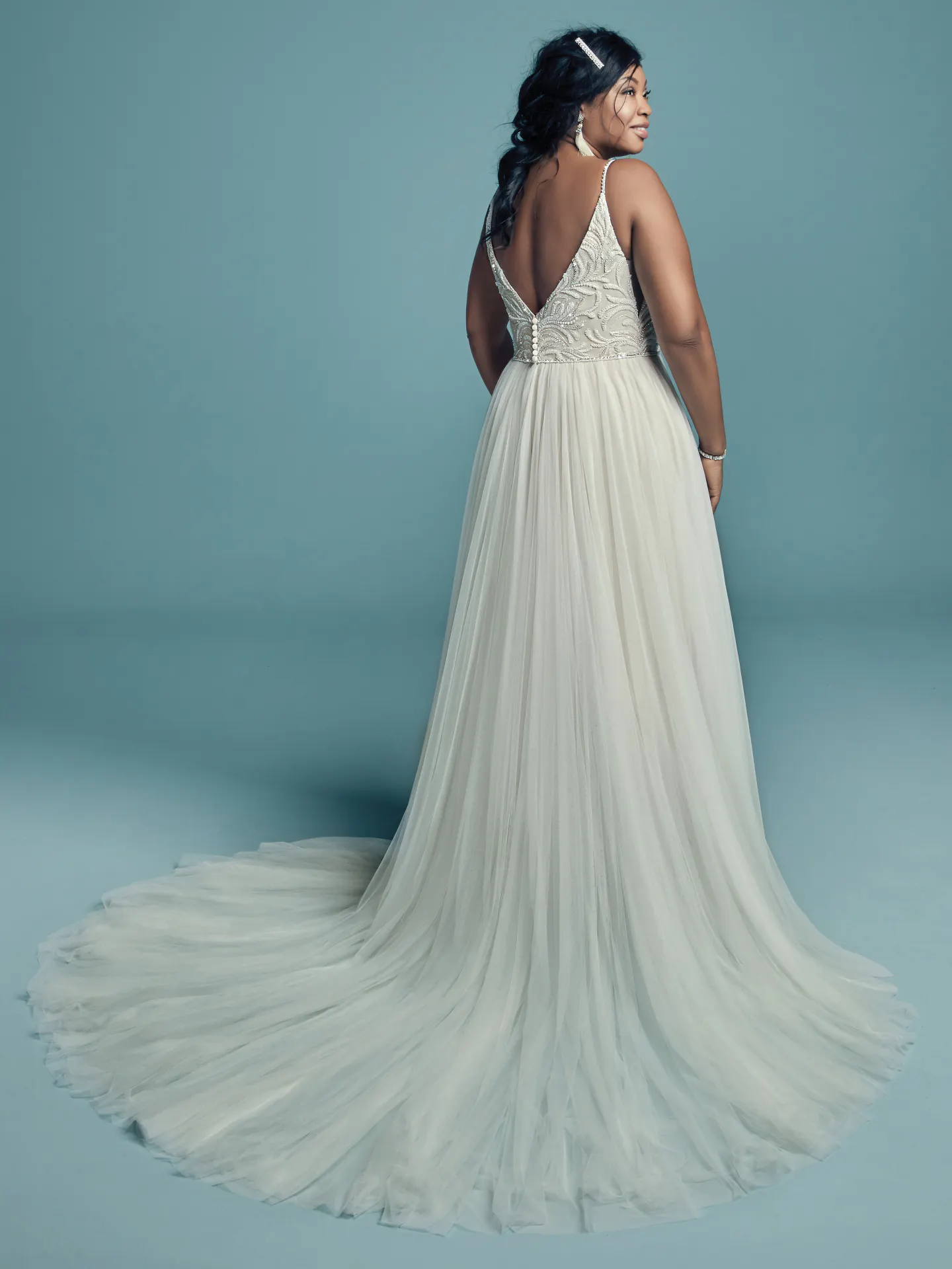 Charlene Lynette Plus Size Tulle Boho Wedding Dress by Maggie Sottero