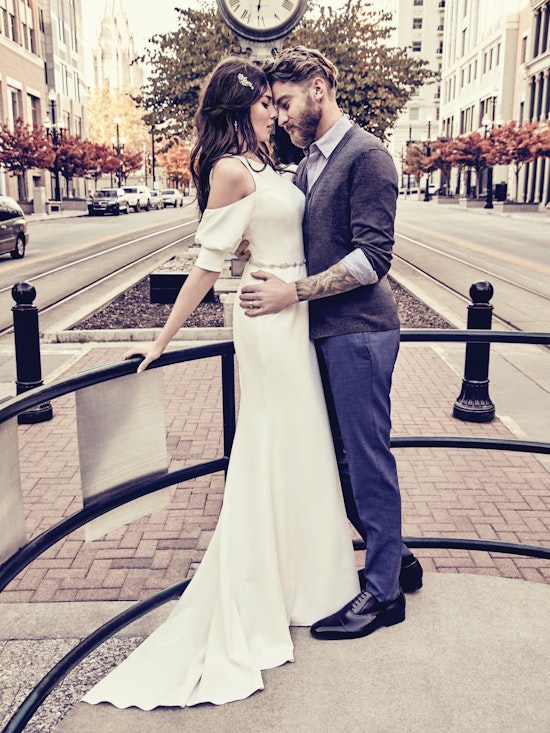 Claudia (8MC657) Simple Crepe Wedding Dress by Maggie Sottero