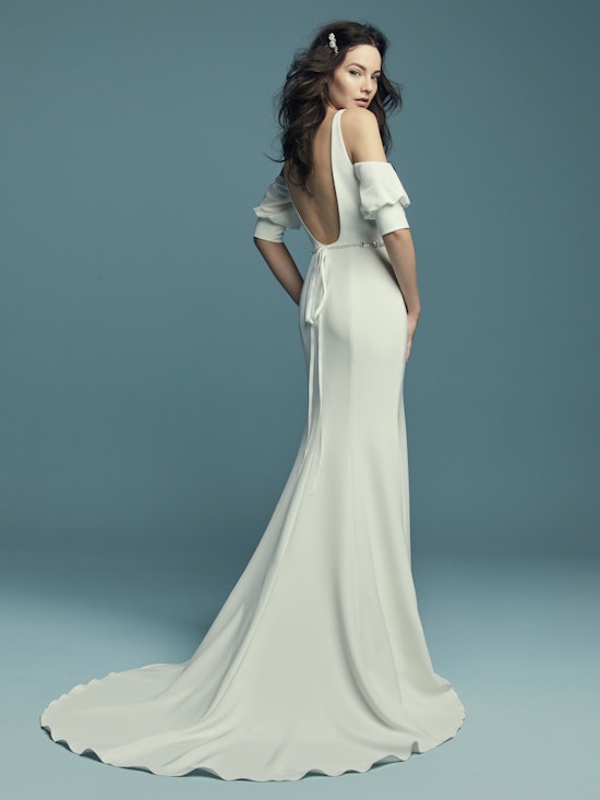 Claudia (8MC657) Simple Crepe Wedding Dress by Maggie Sottero