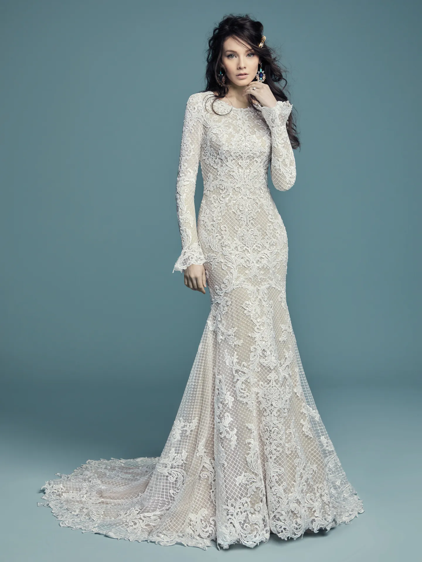 Hailey Lynette  Long Sleeve Boho Wedding Dress by Maggie Sottero