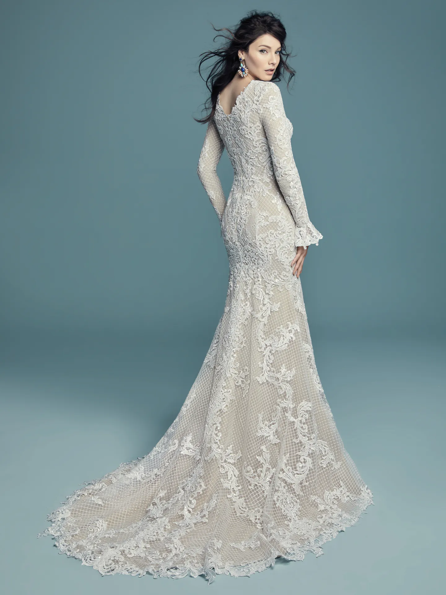 Hailey Lynette  Long Sleeve Boho Wedding Dress by Maggie Sottero