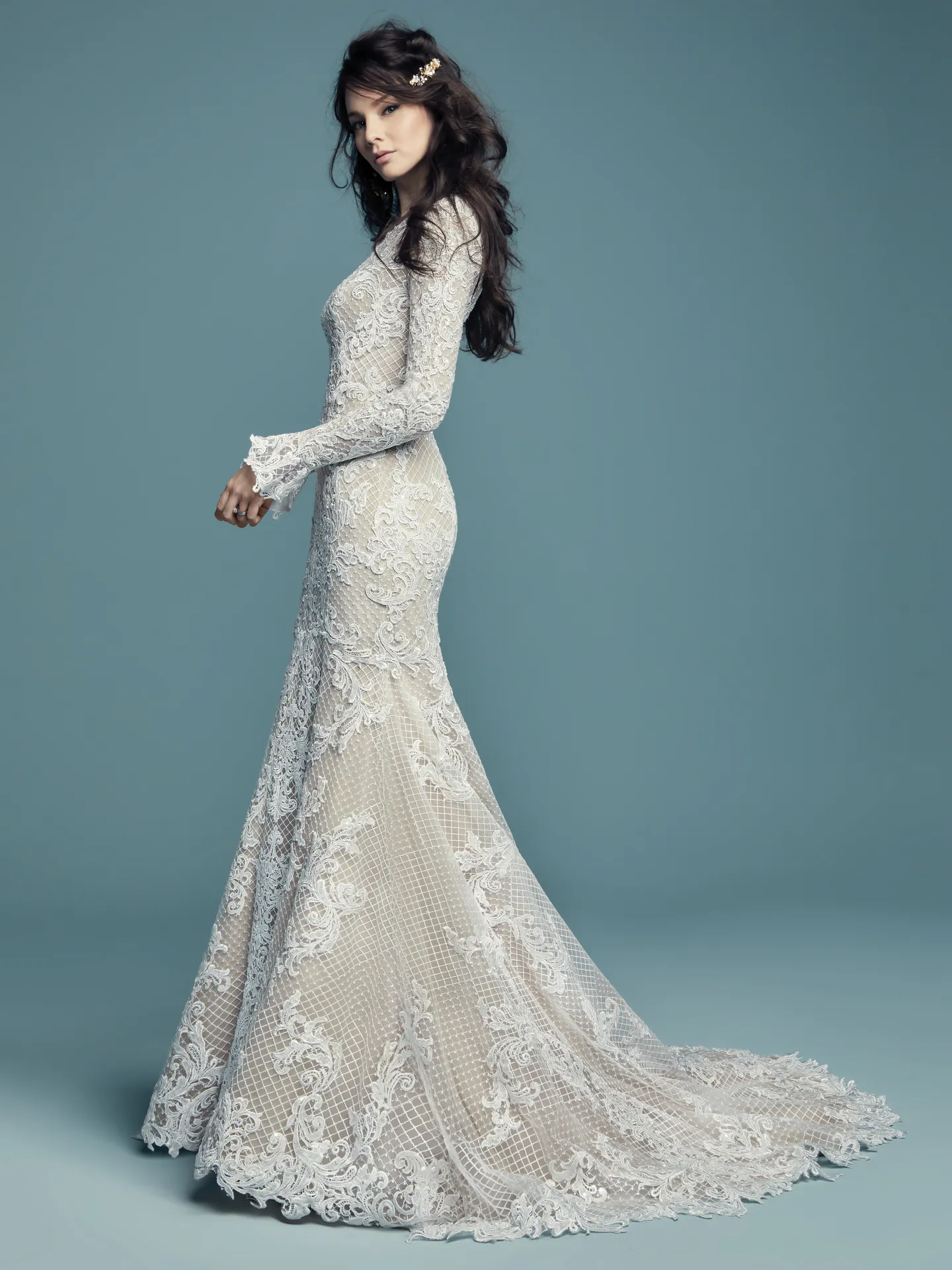 Hailey Lynette  Long Sleeve Boho Wedding Dress by Maggie Sottero