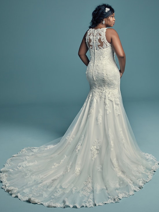 Kendall Lynette (Curve) (CRV-8MC749AC) Plus Size Lace Wedding Dress by Maggie Sottero