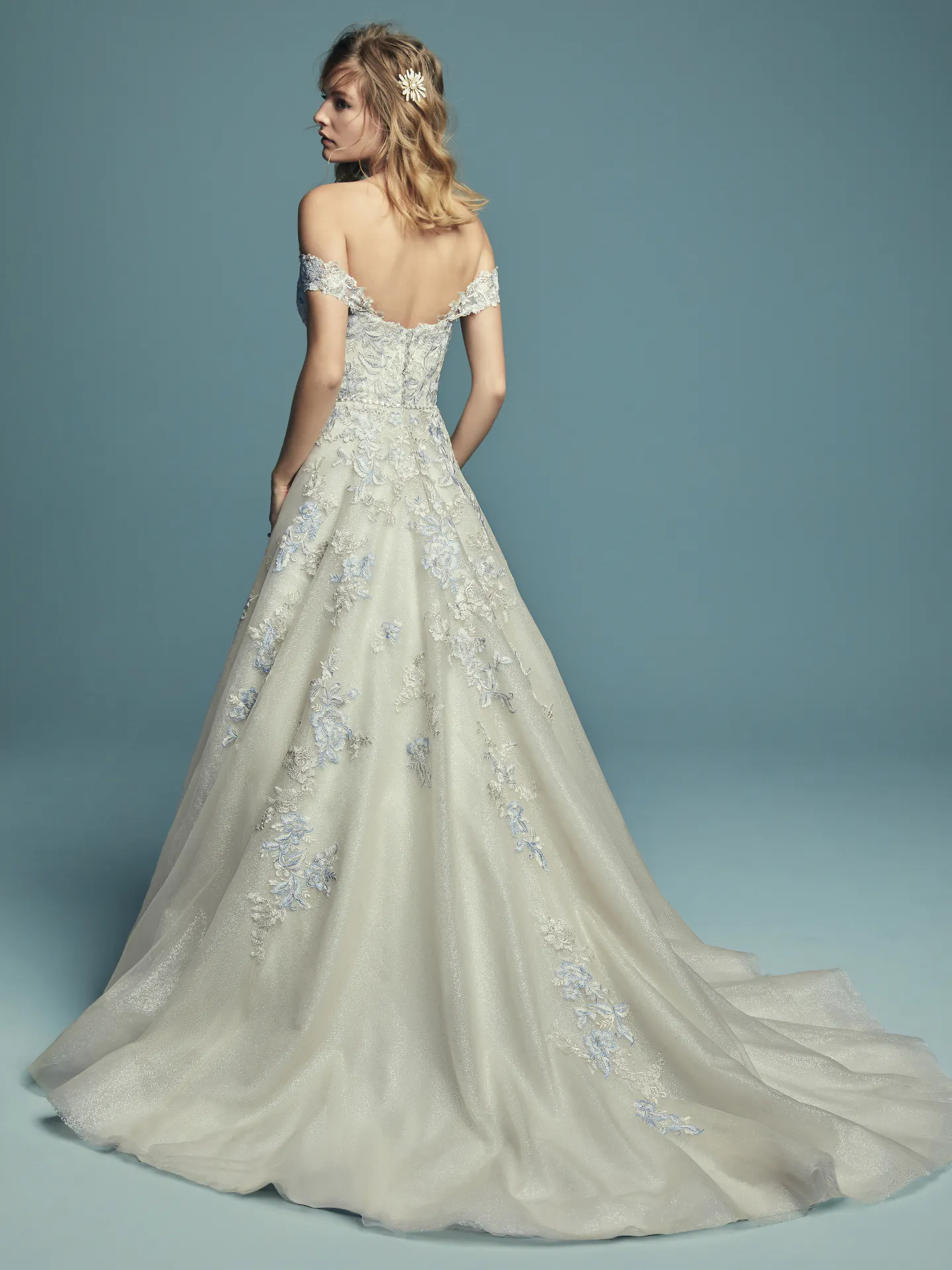 Maine  Vintage Blue Accent Wedding Dress by Maggie Sottero