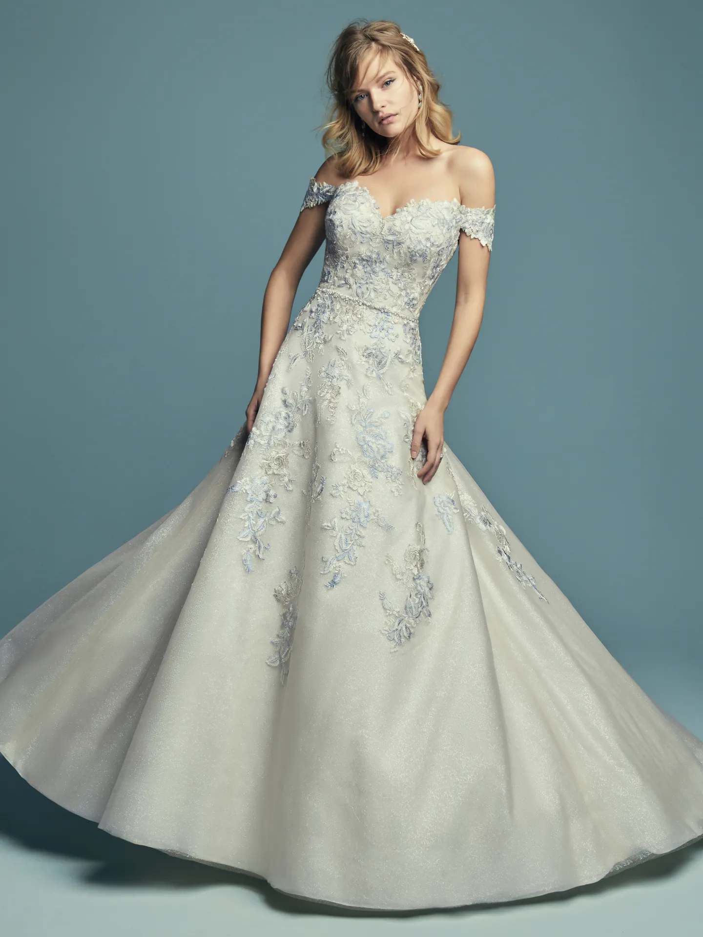 Maine  Vintage Blue Accent Wedding Dress by Maggie Sottero