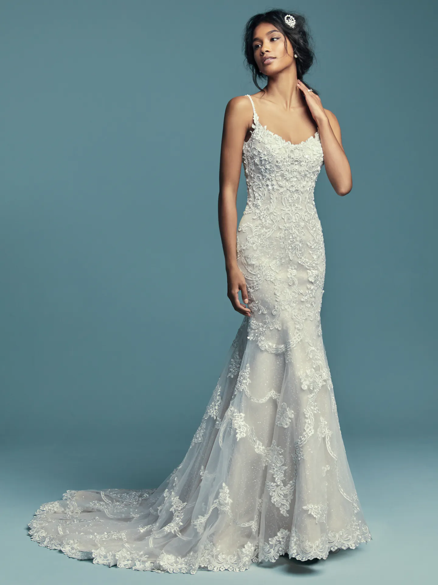 Riley  Vintage lace Wedding Dress by Maggie Sottero