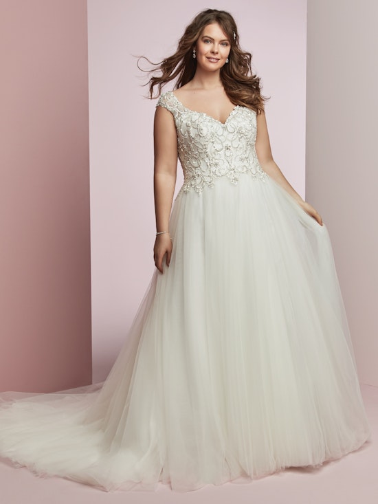 Bella (8RC717) Lace A Line Wedding Dress by Rebecca Ingram