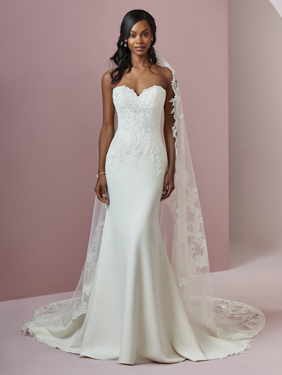 Billie (8RC710) Simple Crepe Wedding Dress by Rebecca Ingram