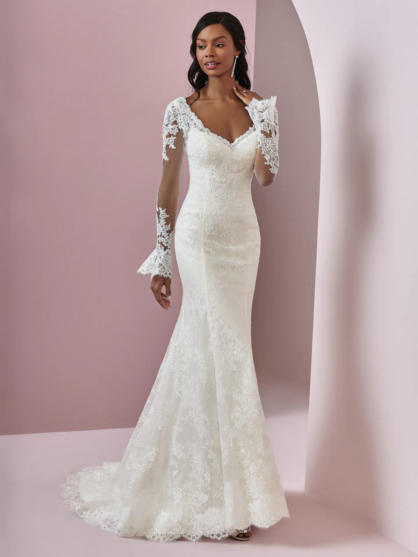 Bonnie  Long Sleeve Lace Wedding Dress by Rebecca Ingram
