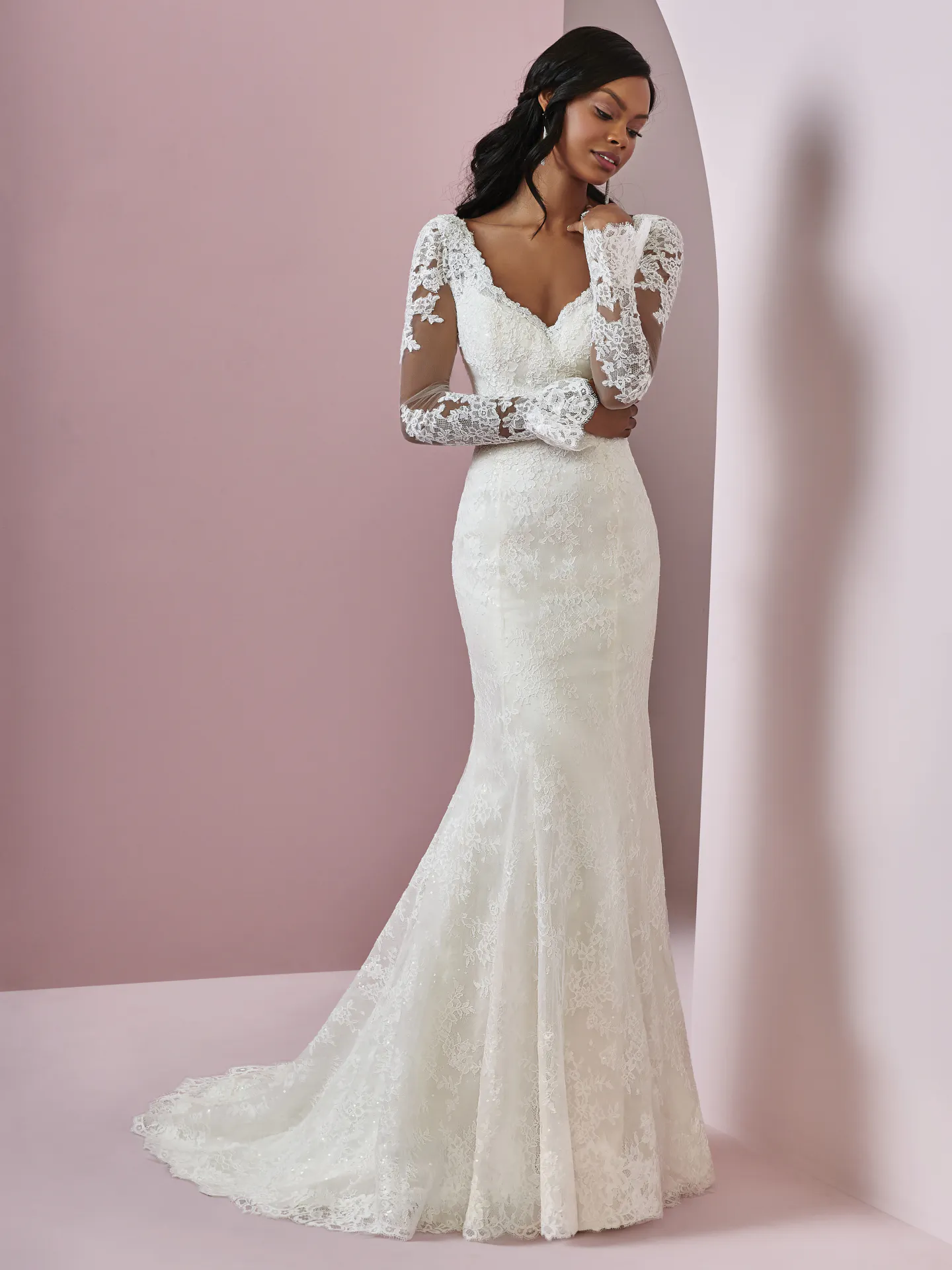 Bonnie  Long Sleeve Lace Wedding Dress by Rebecca Ingram