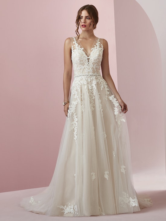 Camille (8RC691) Vintage lace Wedding Dress by Rebecca Ingram