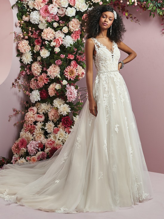 Camille (8RC691) Vintage lace Wedding Dress by Rebecca Ingram