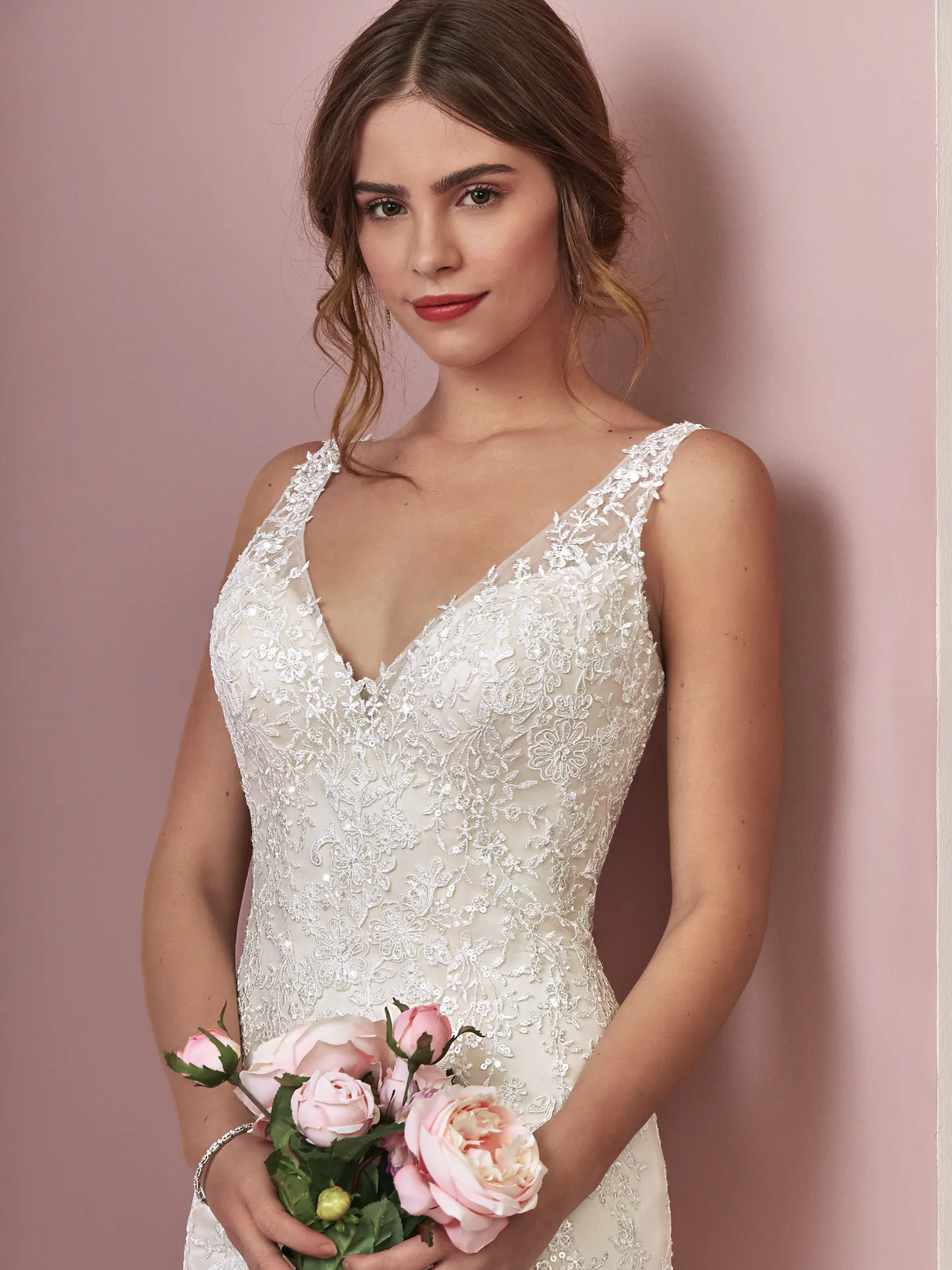 Elora  Rustic Lace Wedding Dress by Rebecca Ingram