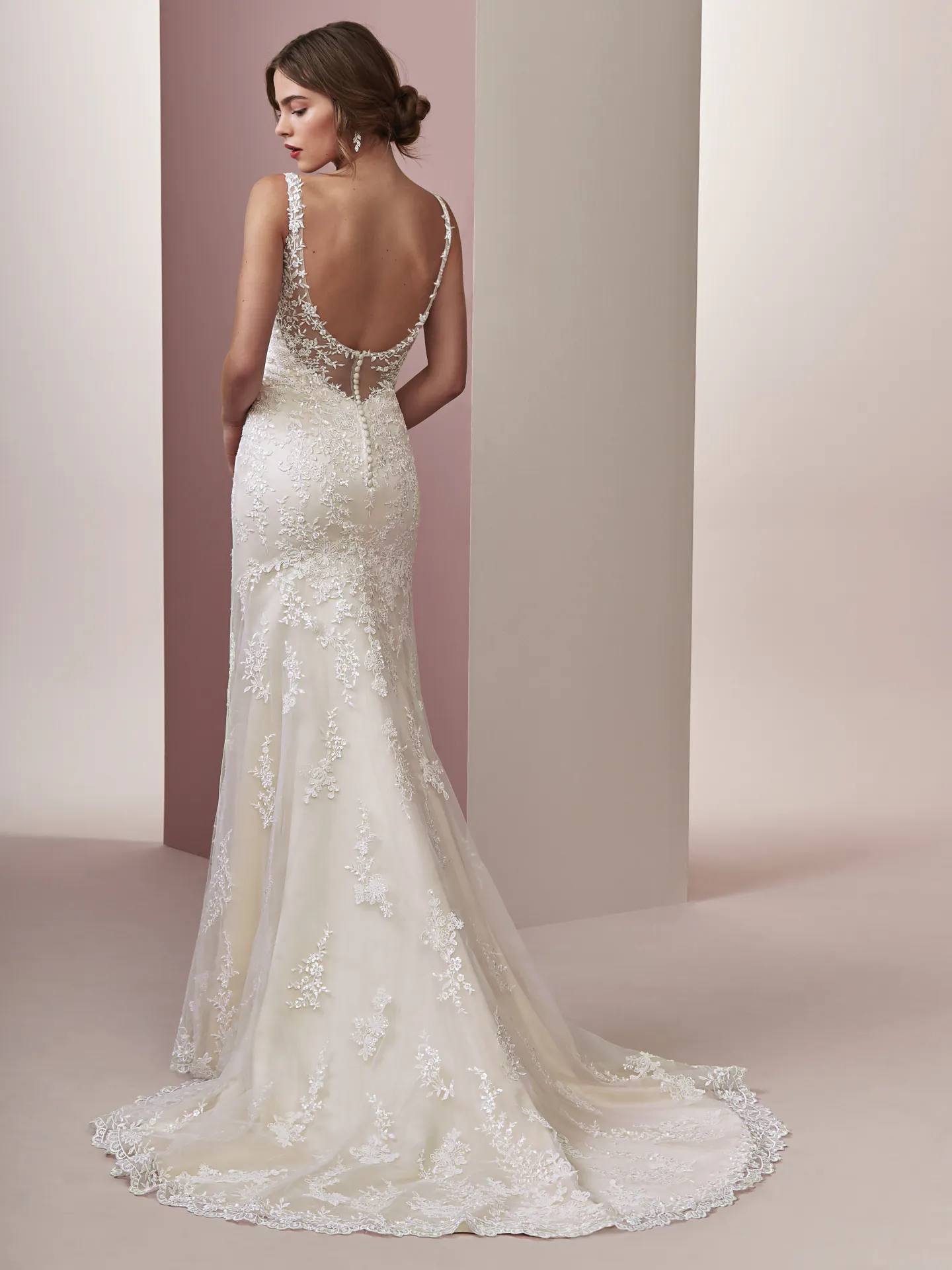Elora  Rustic Lace Wedding Dress by Rebecca Ingram