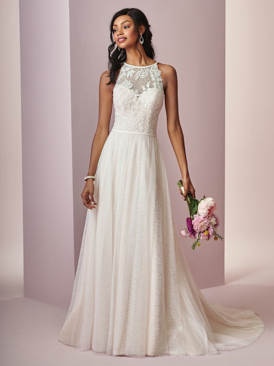 Heidi (8RN722) Rustic Lace Wedding Dress by Rebecca Ingram