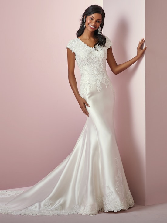 Laynie Anne (8RS680) Modest Wedding Dress by Rebecca Ingram