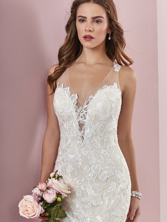 Mary (8RS715) Lace Boho Wedding Dress by Rebecca Ingram