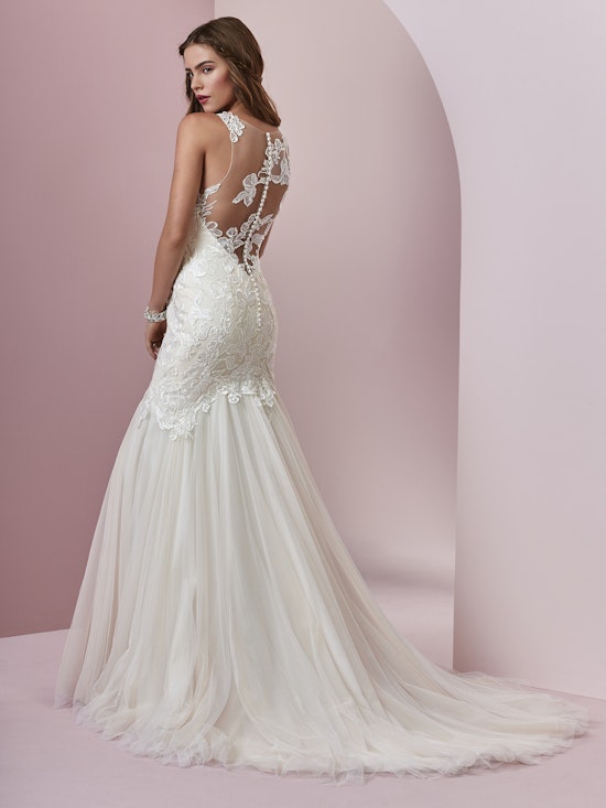 Mary (8RS715) Lace Boho Wedding Dress by Rebecca Ingram