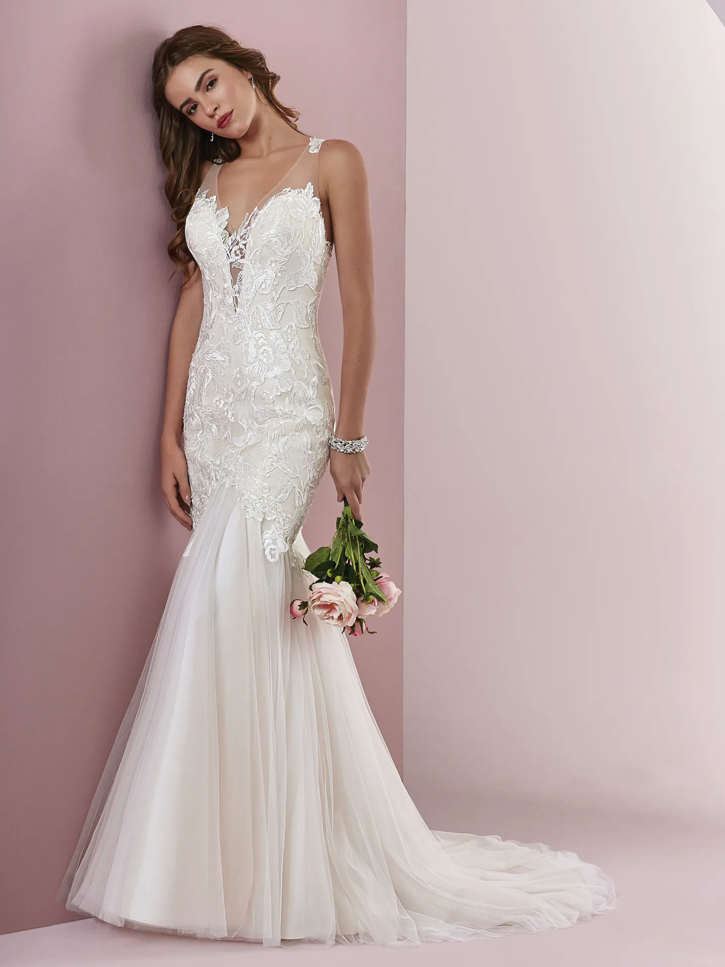 Mary  Lace Boho Wedding Dress by Rebecca Ingram